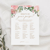 ピンクのフローラ赤ちゃんシャワーあなたの財布のゲームの中にあるものを 招待状