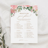 ピンクのフローラ赤ちゃんシャワーあなたの電話ゲームに何が 招待状