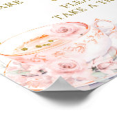 ピンクのフローラ赤ちゃんシャワーお茶のパーティーベビーは甘い ポスター (角)