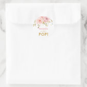 ピンクのフローラ赤ちゃんシャワー彼女が好きになるポップ・アートの準備 ラウンドシール (バッグ)