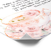 ピンクのフローラ赤ちゃんシャワー茶のパーティーは言わないベビー ポスター (角)