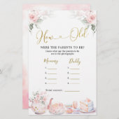 ピンクのフローラ赤ちゃんシャワー茶パーティー歳の両親 (正面/裏面)