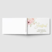 ピンクのフローラ赤ちゃんシャワー ゲストブック (全面)