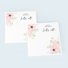 ピンクのフローラ赤ちゃんシャワー スタンダードカクテルナプキン