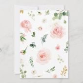 ピンクのフローラ赤ちゃんシャワー 招待状 (裏面)