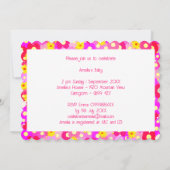 ピンクのフローラ赤ちゃんシャワー 招待状 (裏面)