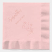 ピンクのフローラ赤ちゃんシャワー 箔ナプキン (正面)