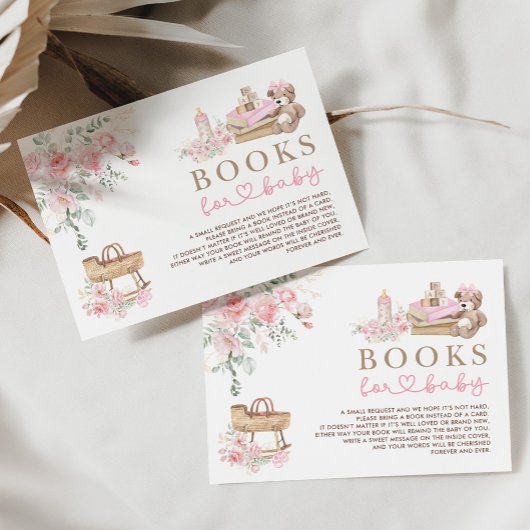 ピンクのフローラ赤ちゃん服の本のための女の子 エンクロージャーカード
