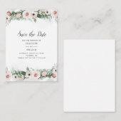 ピンクのフローラ赤面トレンディー水の色日付を保存 ノートカード (正面/裏面)