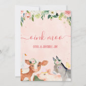 ピンクのフローラ農園動物2nd誕生日 招待状 (裏面)