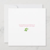 ピンクのフローラ金ゴールドアクセントScript Baby Shower Invita 招待状 (裏面)