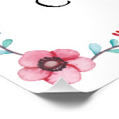 ピンクのフローラ金ゴールドクロスファースト・コミュニオンウェルカム ポスター (コーナー)