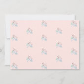 ピンクのフローラ金ゴールドクロス最初の聖餐式 サンキューカード (裏面)