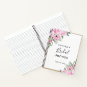 ピンクのフローラ金ゴールドグリッターブライダルシャワーギフトリスト ノートブック (内部)