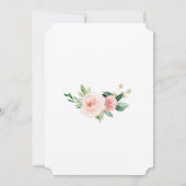 ピンクのフローラ金ゴールドダイヤモンド最初の聖餐式 招待状 (裏面)