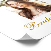 ピンクのフローラ金ゴールドブライダルシャワーウェルカムフォト ポスター (角)