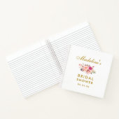 ピンクのフローラ金ゴールドブライダルシャワーギフトリストの正方形 ノートブック (内部)