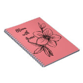 ピンクのフローラ開花とグレースノートブック ノートブック (右側)