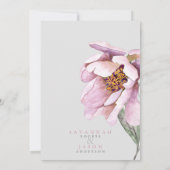 ピンクのフローラ開花ひまわり結婚式の招待 招待状 (裏面)