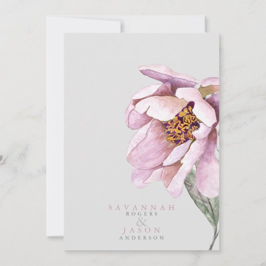 ピンクのフローラ開花ひまわり結婚式の招待 招待状 (裏面)