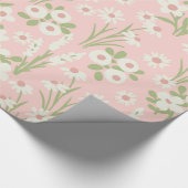 ピンクのフローラ間抜けガチョウ ラッピングペーパー (角)