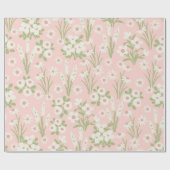 ピンクのフローラ間抜けガチョウ ラッピングペーパー (フラット)