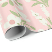 ピンクのフローラ間抜けガチョウ ラッピングペーパー (ロールコーナー)