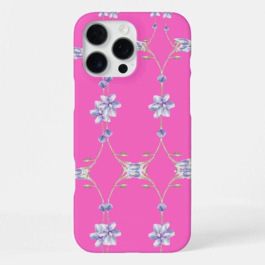 ピンクのフローラ電話ケース iPhoneケース (裏面)