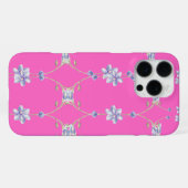 ピンクのフローラ電話ケース iPhoneケース (裏面横)