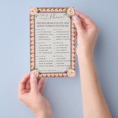 ピンクのフローラ電話シャワーゲームカードの内容 チラシ (ハンドル)