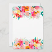 ピンクのフローラ鮮やか水彩結婚式招待状 招待状 (裏面)