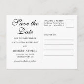 ピンクのフローラ3フォトウェディング日付を保存 案内ポストカード (裏面)