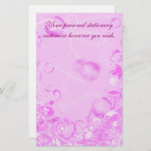ピンクのフローラ、テンプレート 便箋 (正面/裏面)