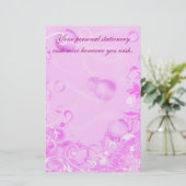 ピンクのフローラ、テンプレート 便箋 (スタンド正面)