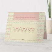 ピンクのフローラ パターン（の模様が）ある カード (裏面)