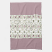 ピンクのフローラ パターン（の模様が）ある キッチンタオル (縦)