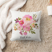 ピンクのフローラ、甘い、ロマンチックな水色の花。 クッション (ブランケット)