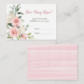 ピンクのフローラ、緑の推測いくつのキスゲーム エンクロージャーカード (正面/裏面)