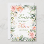 ピンクのフローラ、緑の推測いくつのキスゲーム 招待状 (正面)