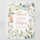 ピンクのフローラ、緑の推測いくつのキスゲーム 招待状 (正面)