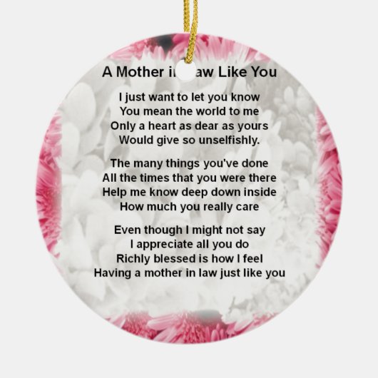 ピンクのフローラ – 義母の詩 セラミックオーナメント (正面)