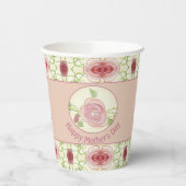 ピンクのフローラ 芸術的 紙コップ (左)