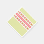 ピンクのフローラ（薄緑） スタンダードカクテルナプキン (角)