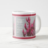 ピンクのフローラ、詩篇31:24から ジャンボコーヒーマグカップ (正面右)