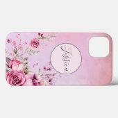 ピンクのフローラ Case-Mate iPhoneケース (裏面 (横))