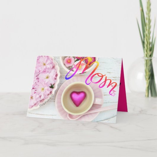 ピンクのフローラMOM母の日カード カード (正面)