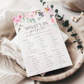 ピンクのフローラwhatsあなたの財布のブライダルシャワーゲーム