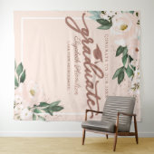 ピンクのフロール グラデュエーション パーティー フォト 背景 タペストリー (インサイチュ(横))