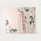 ピンクのフロール グラデュエーション パーティー フォト 背景 タペストリー (正面(横))