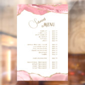 ピンクのフワッとしたアゲート サービスメニュー ウィンドウサイン (シート2)